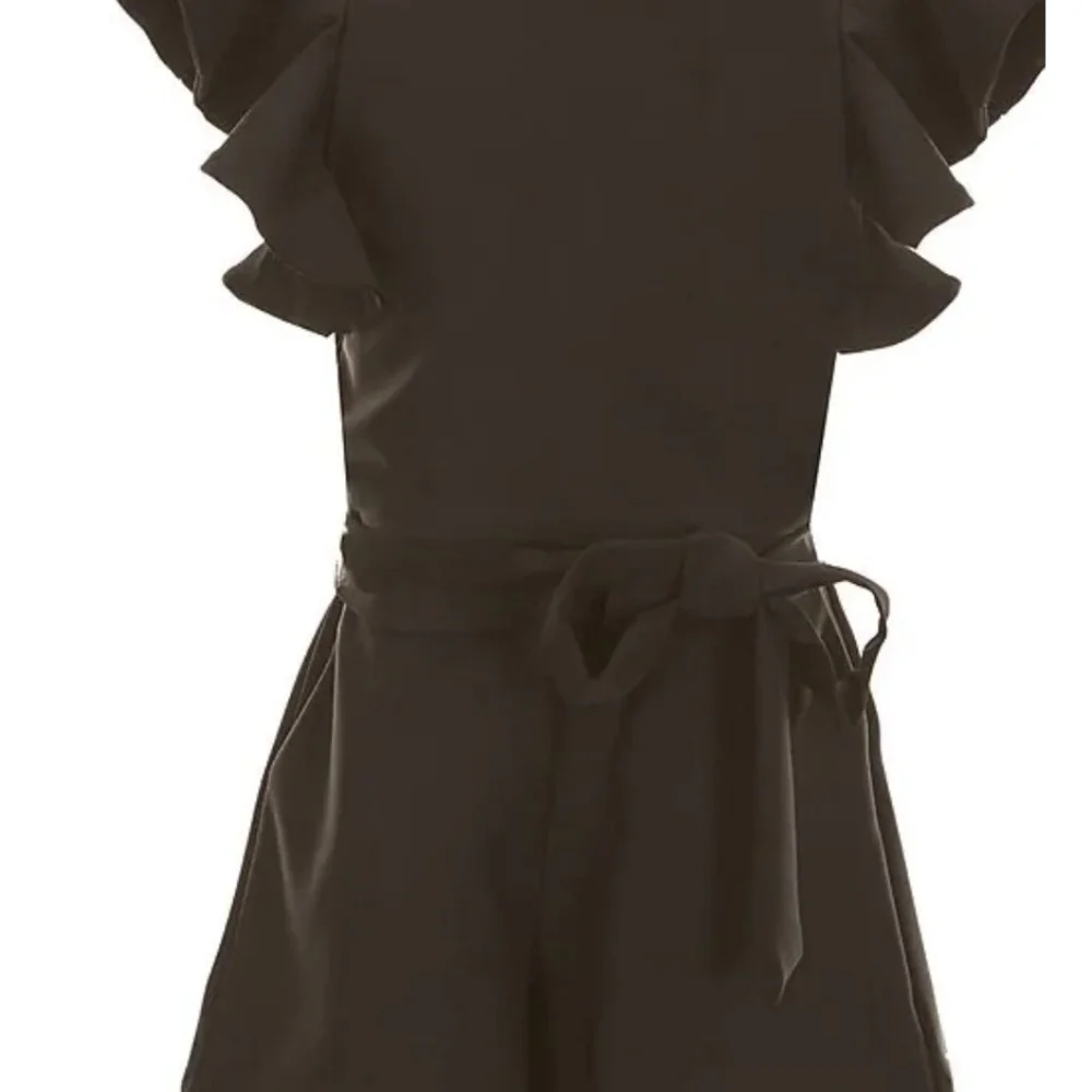 GB Big Girls Ruffle Sleeve Romper Culotte Shorts.  Sz M. 2 Side Pockets.